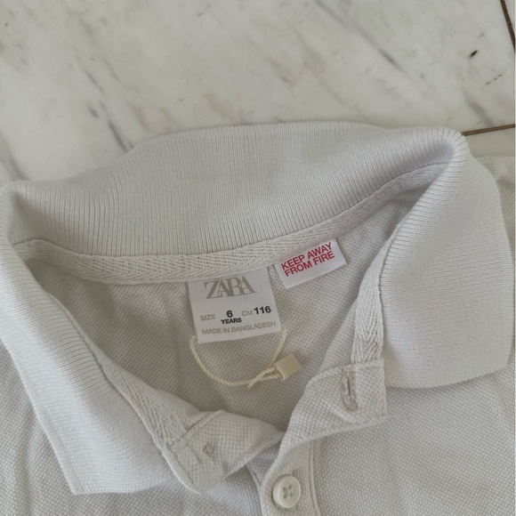 Zara Kids Basic White Polo - Picture 4 of 7